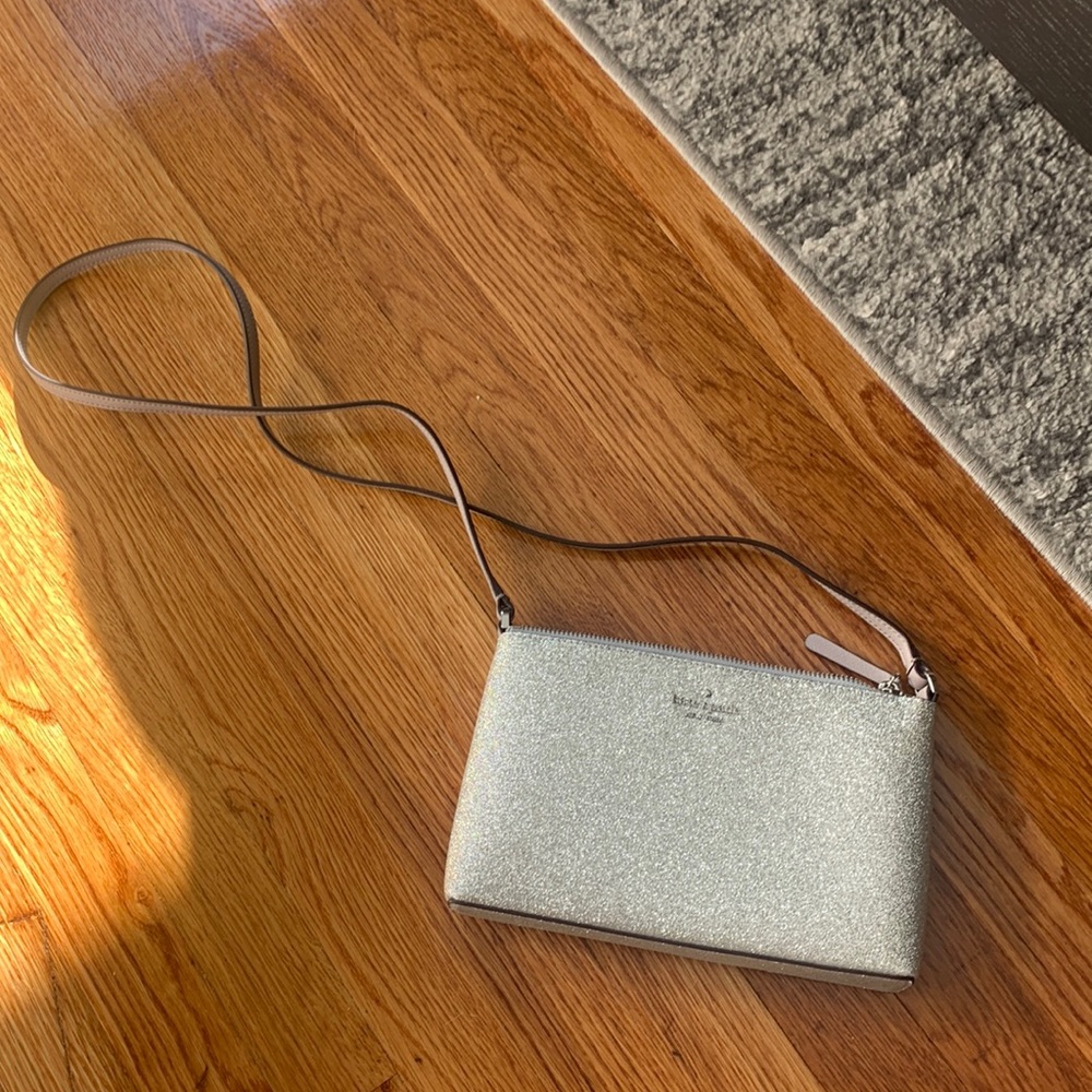 Kate Spade Silver Glitter crossbody